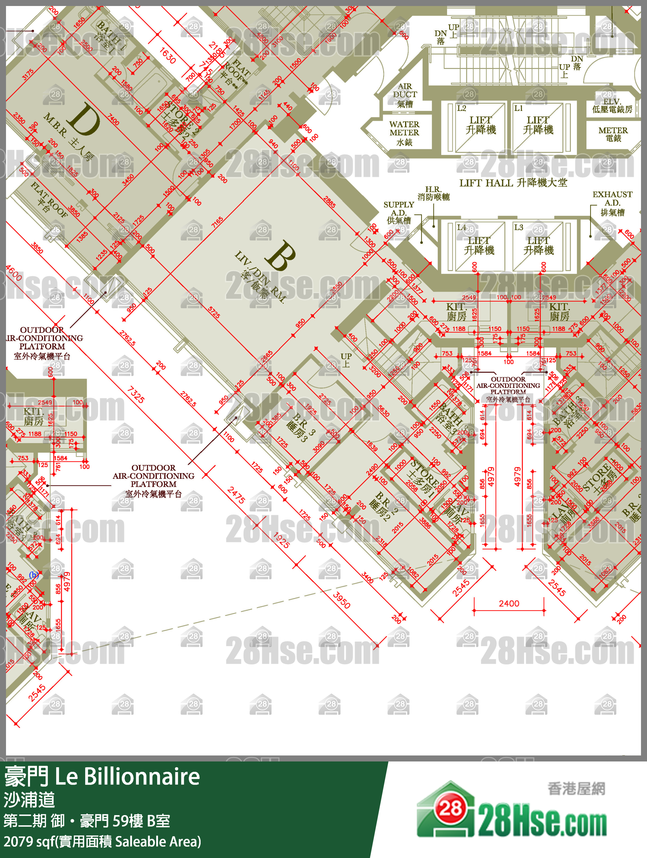 豪門 第二期御‧豪門60 B室 平面圖