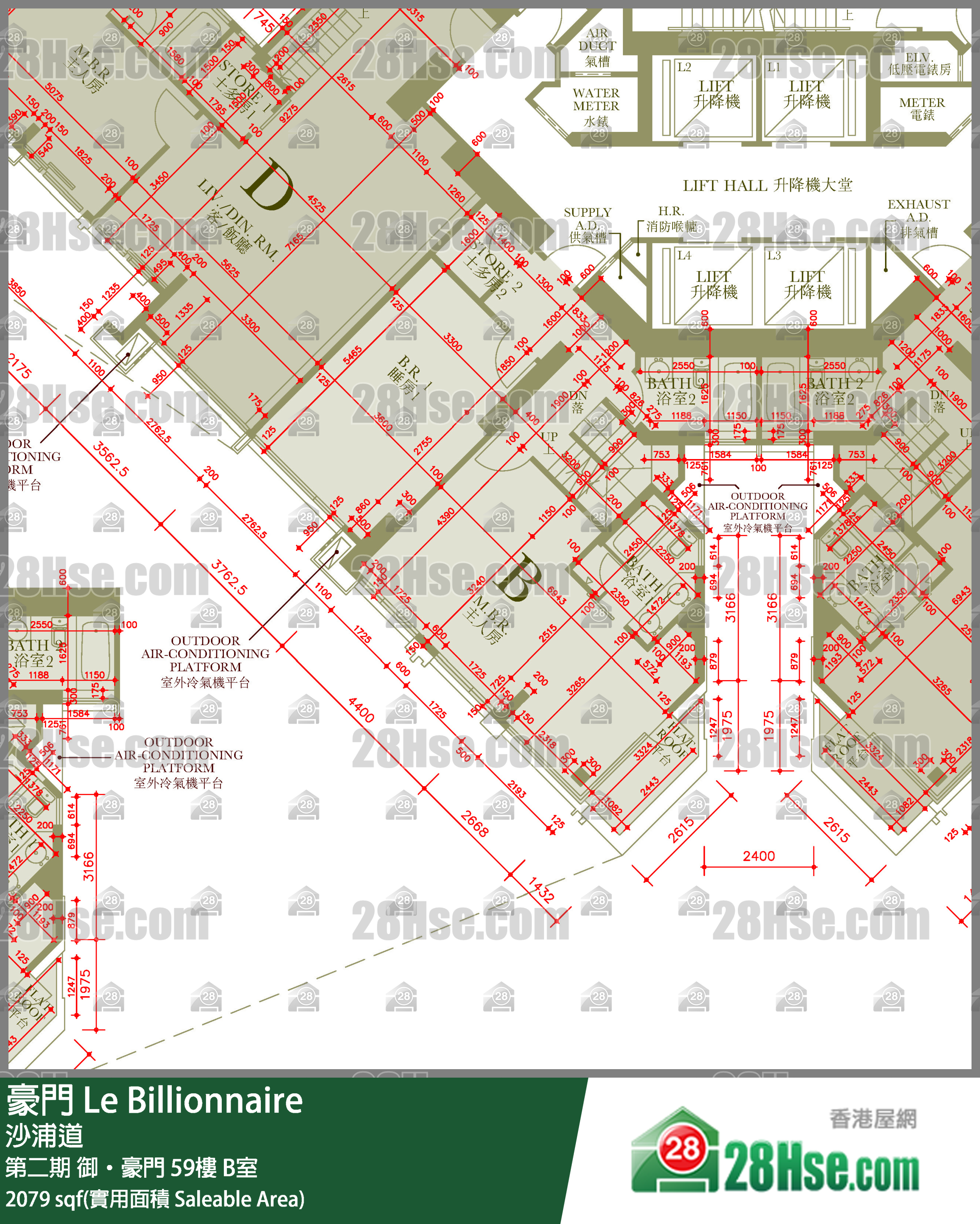 豪門 第二期御‧豪門60 B室 平面圖