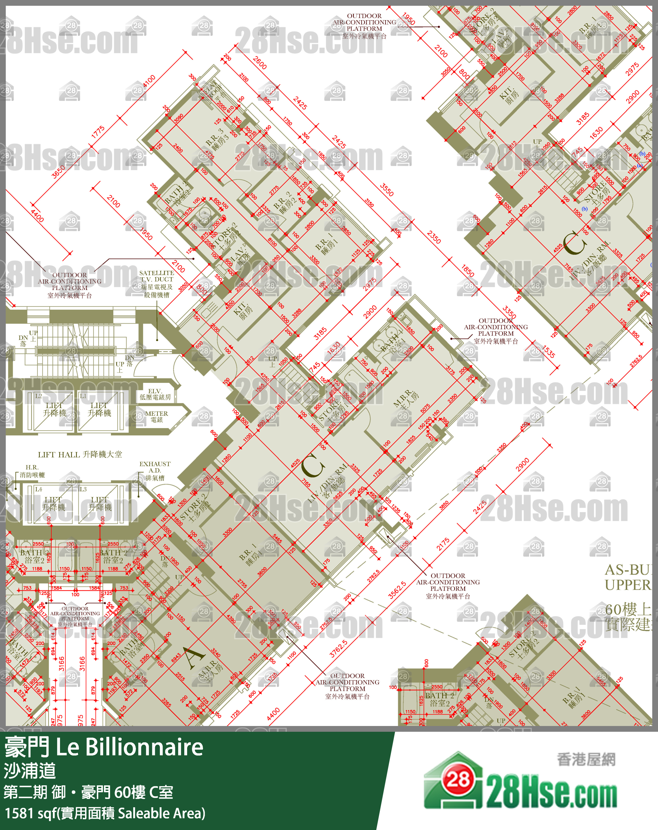 豪門 第二期御‧豪門60樓 C室 平面圖