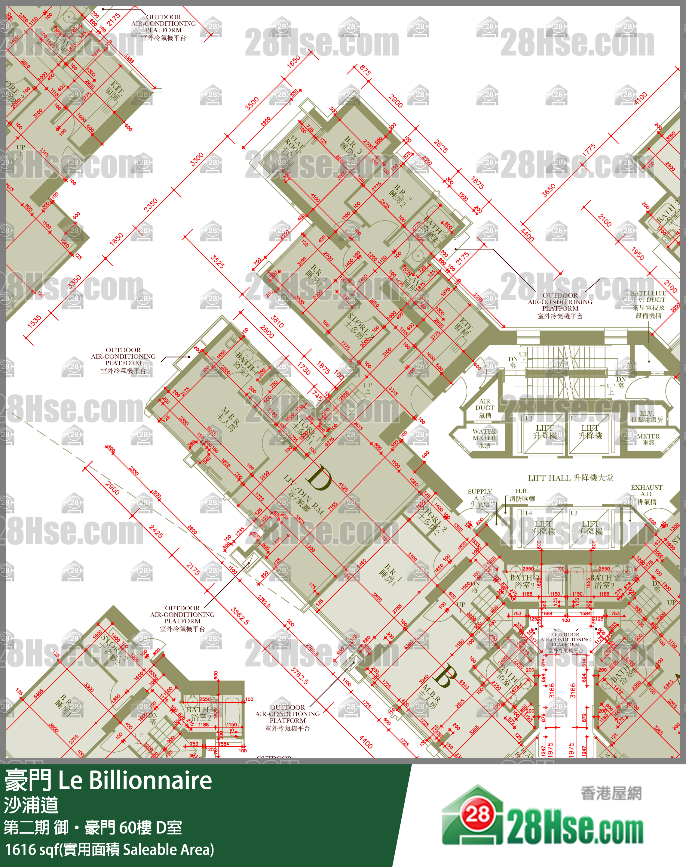 豪門 第二期御‧豪門60樓 D室 平面圖