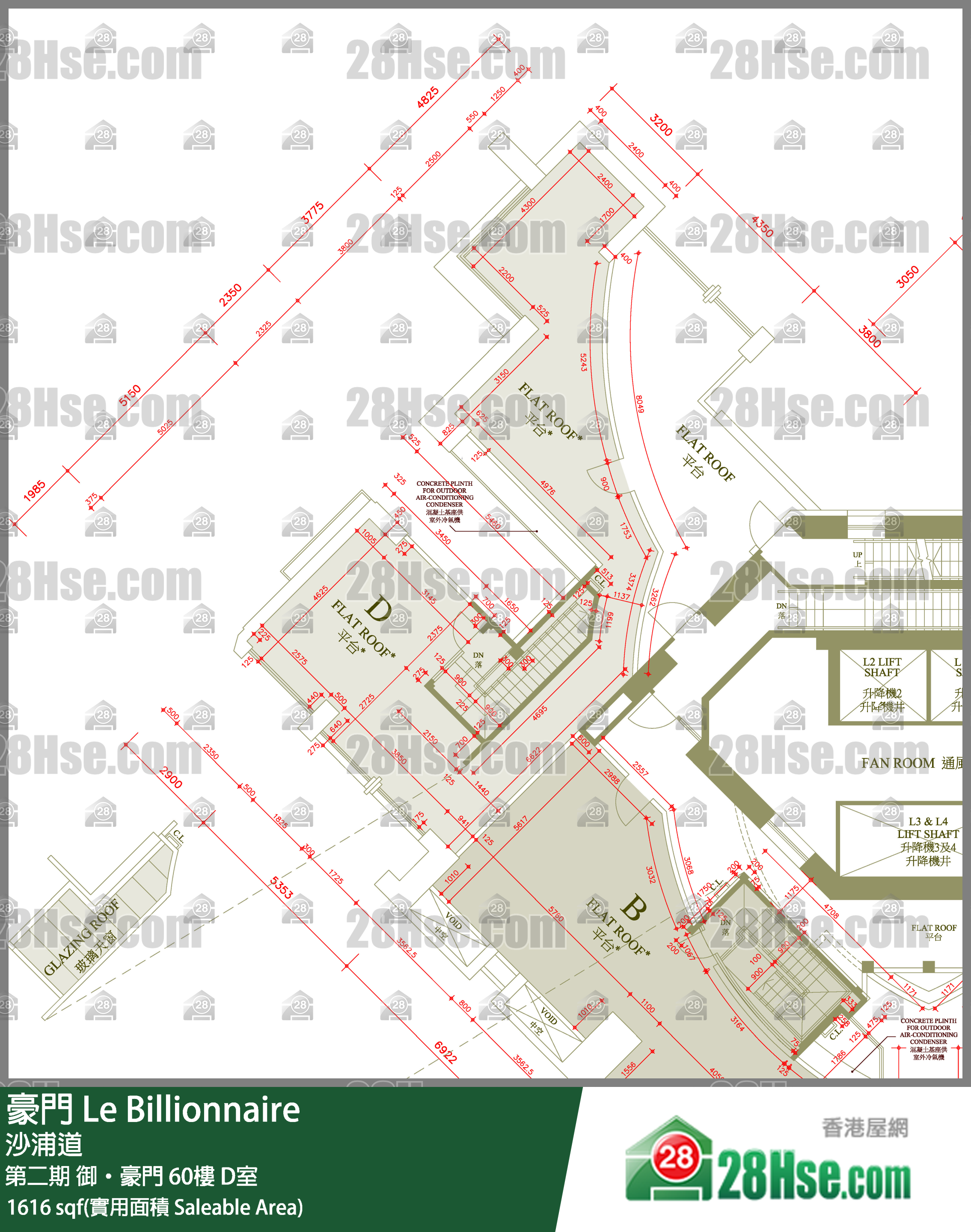 豪門 第二期御‧豪門60樓 D室 平面圖