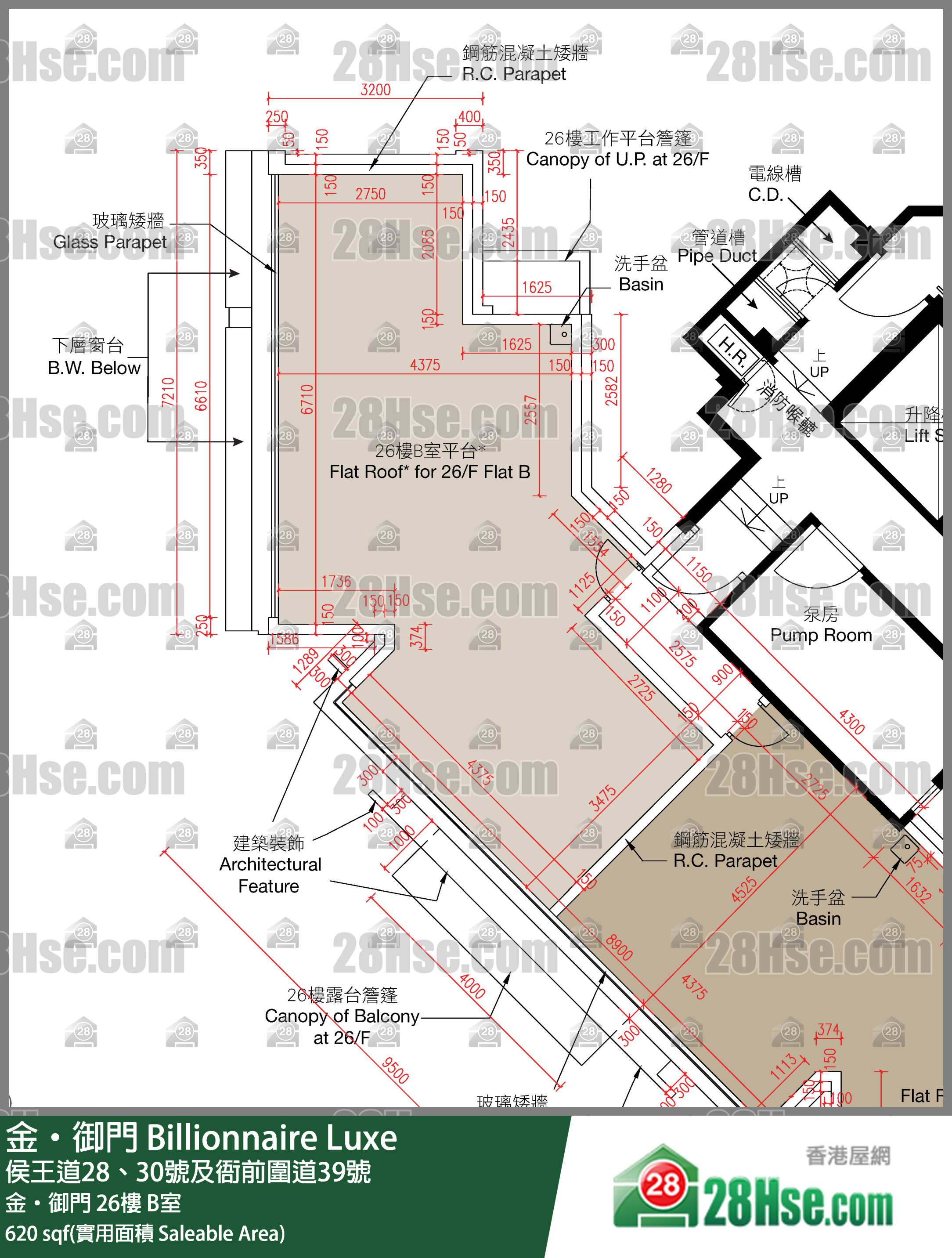 金御門 金‧御門26樓 B室 平面圖