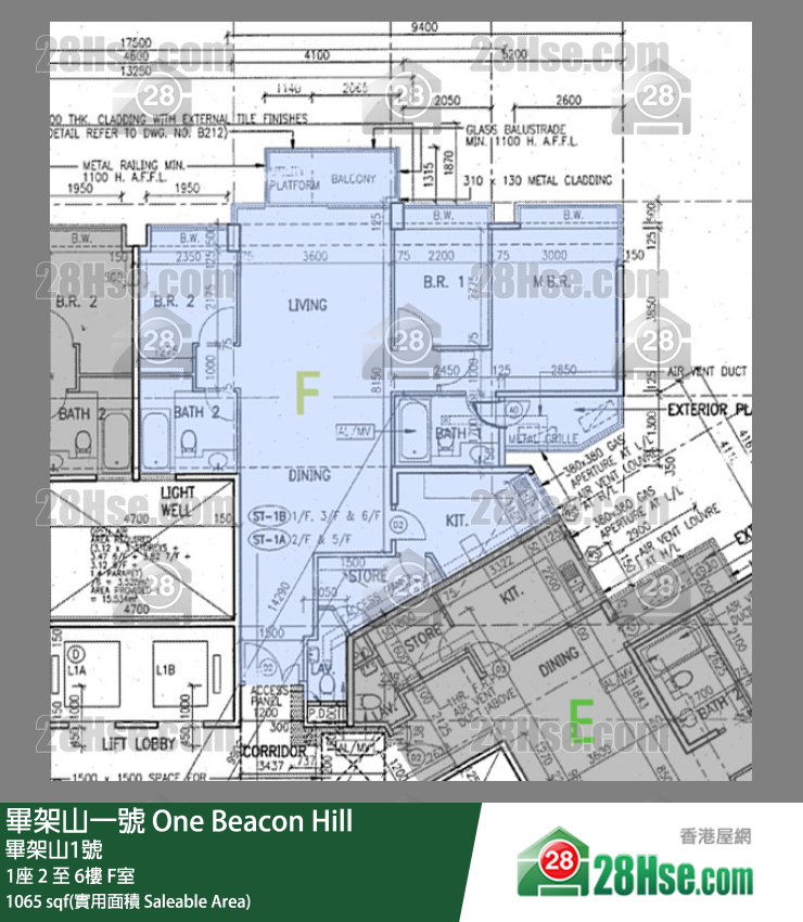 畢架山一號 1座3樓 F室 平面圖