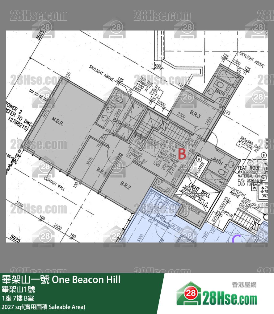 畢架山一號 1座7樓 B室 平面圖