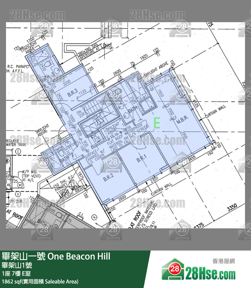 畢架山一號 1座7樓 E室 平面圖