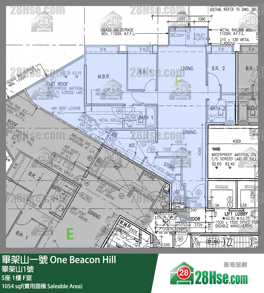 畢架山一號 5座1樓 F室 平面圖