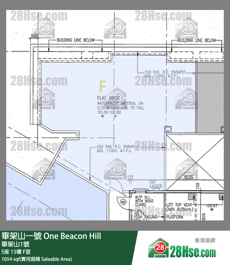 畢架山一號 5座15樓 F室 平面圖