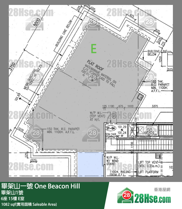 毕架山一号 6座 15楼 E室 平面图