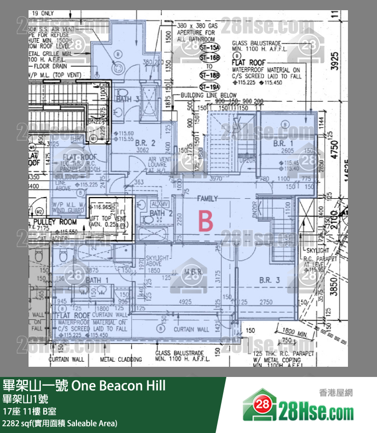 毕架山一号 17座11楼 B室 平面图
