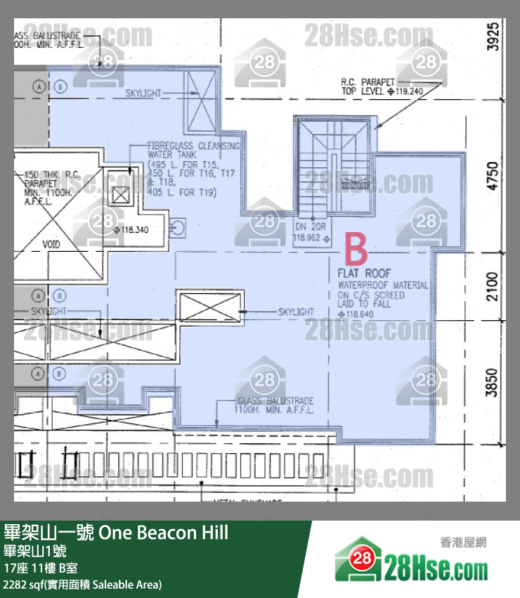 毕架山一号 17座11楼 B室 平面图
