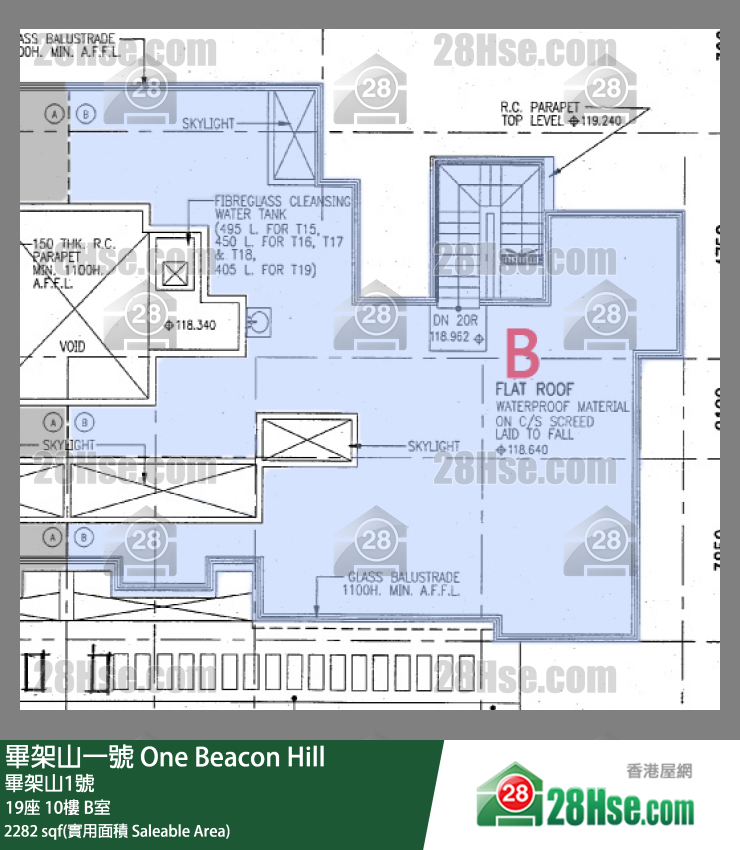 畢架山一號 19座 10樓 B室 平面圖
