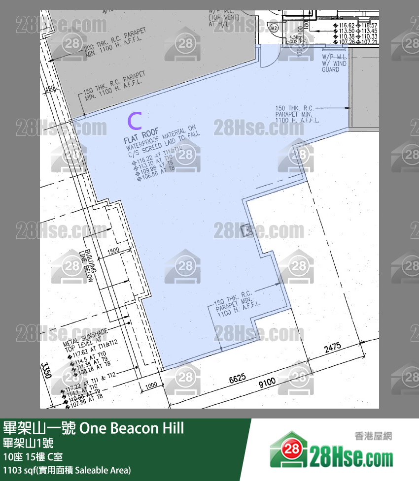 毕架山一号 10座15楼 C室 平面图