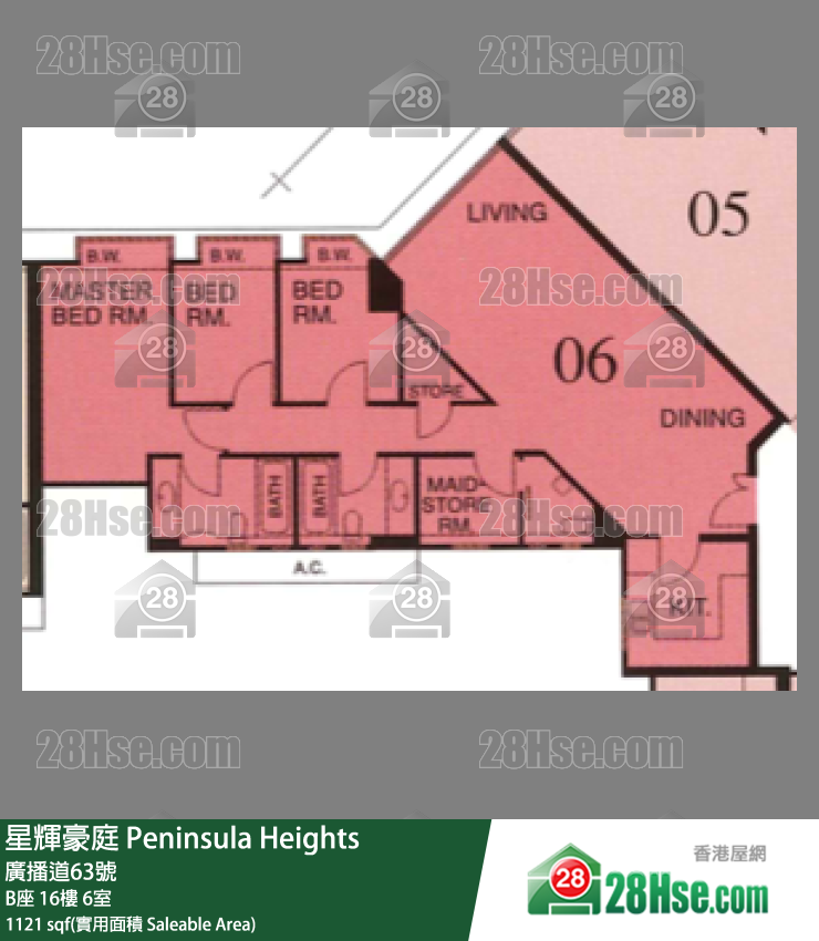 星辉豪庭 B座16楼 6室 平面图