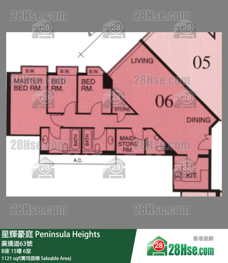 星辉豪庭 B座15楼 6室 平面图