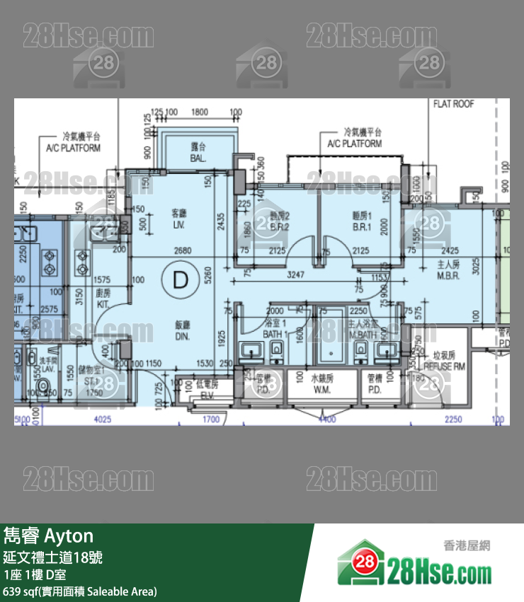 雋睿 單位平面圖(由 28Hse 提供)