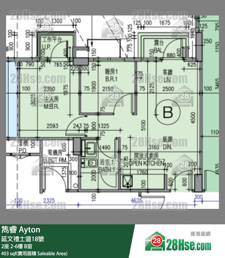 隽睿 2座 3楼 B室 平面图