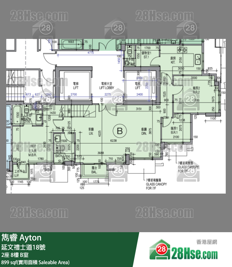 雋睿 2座8樓 B室 平面圖