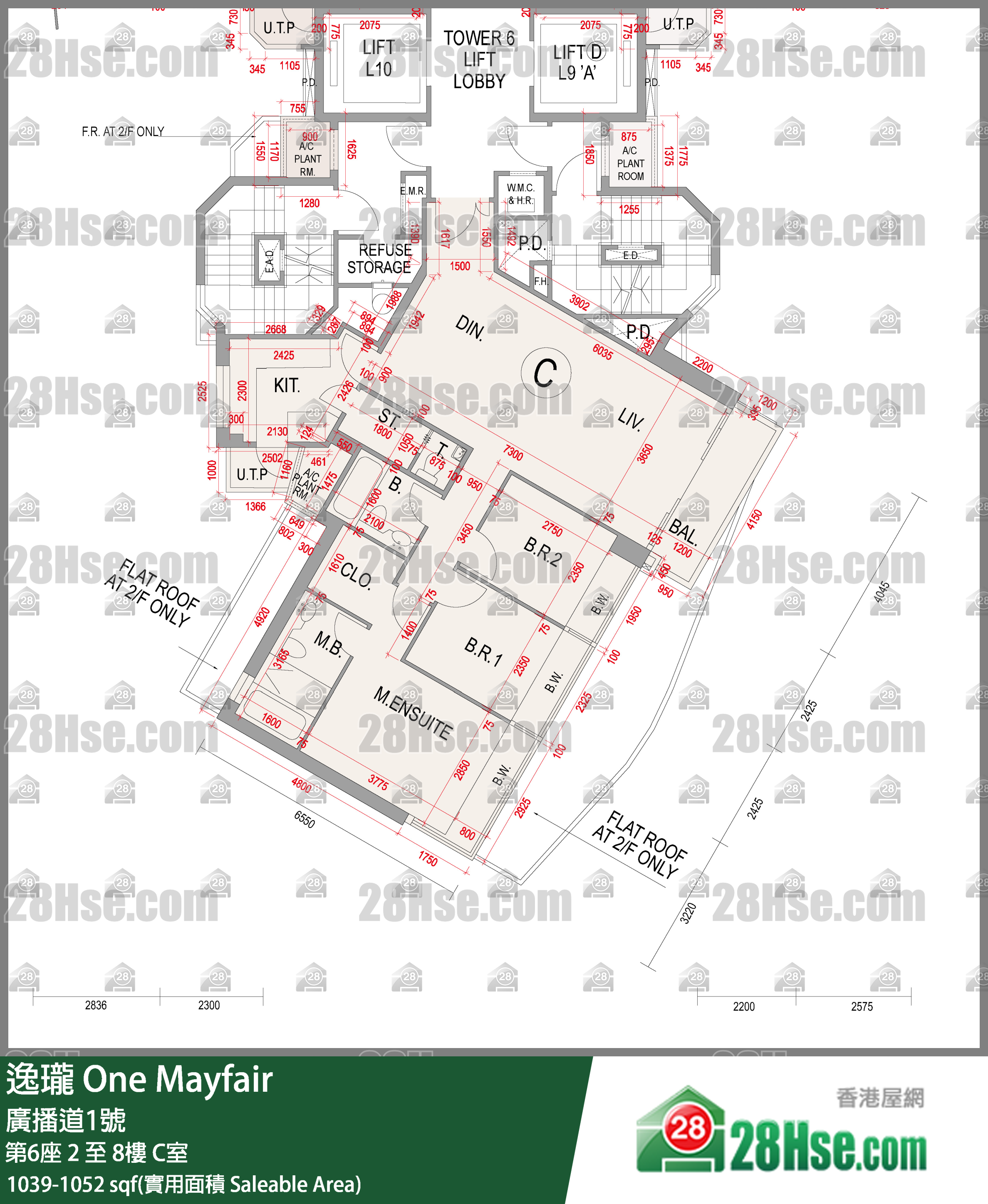 逸瓏 第6座6樓 C室 平面圖