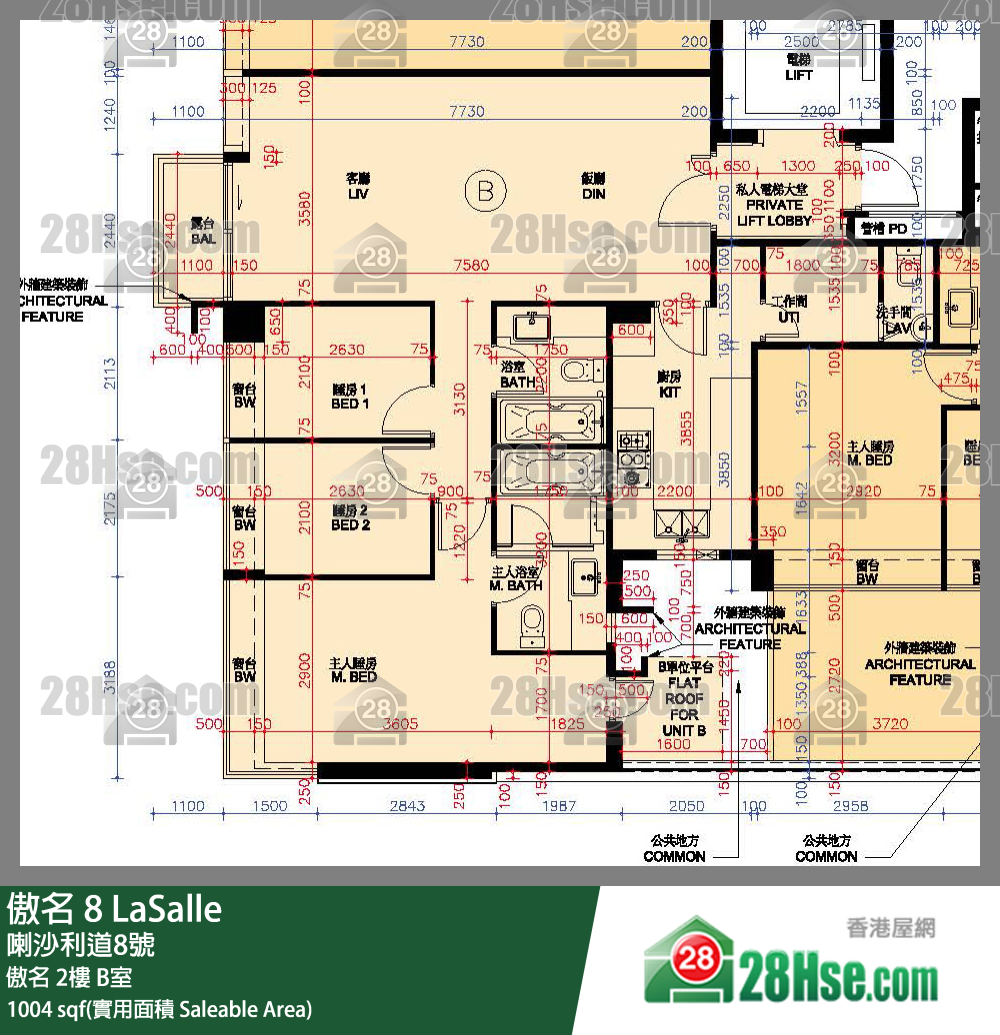 傲名 傲名2樓 B室 平面圖