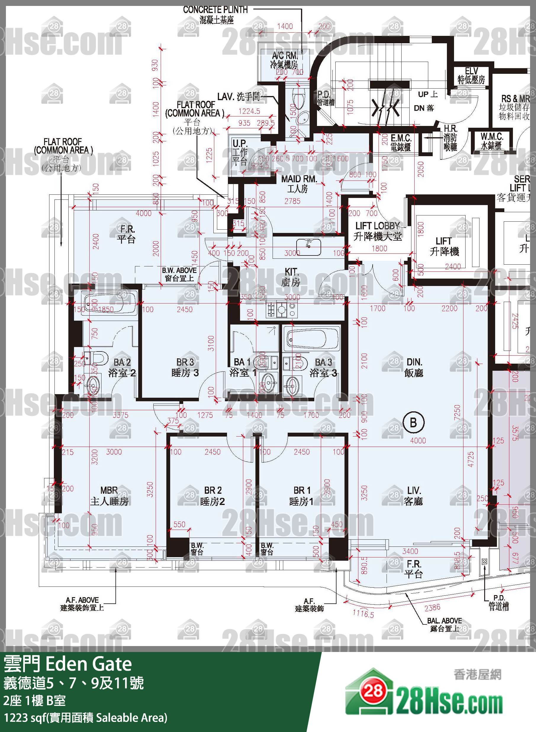 雲門 大廈2座1樓 B室 平面圖
