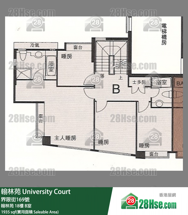 翰林苑 翰林苑18樓 B室 平面圖
