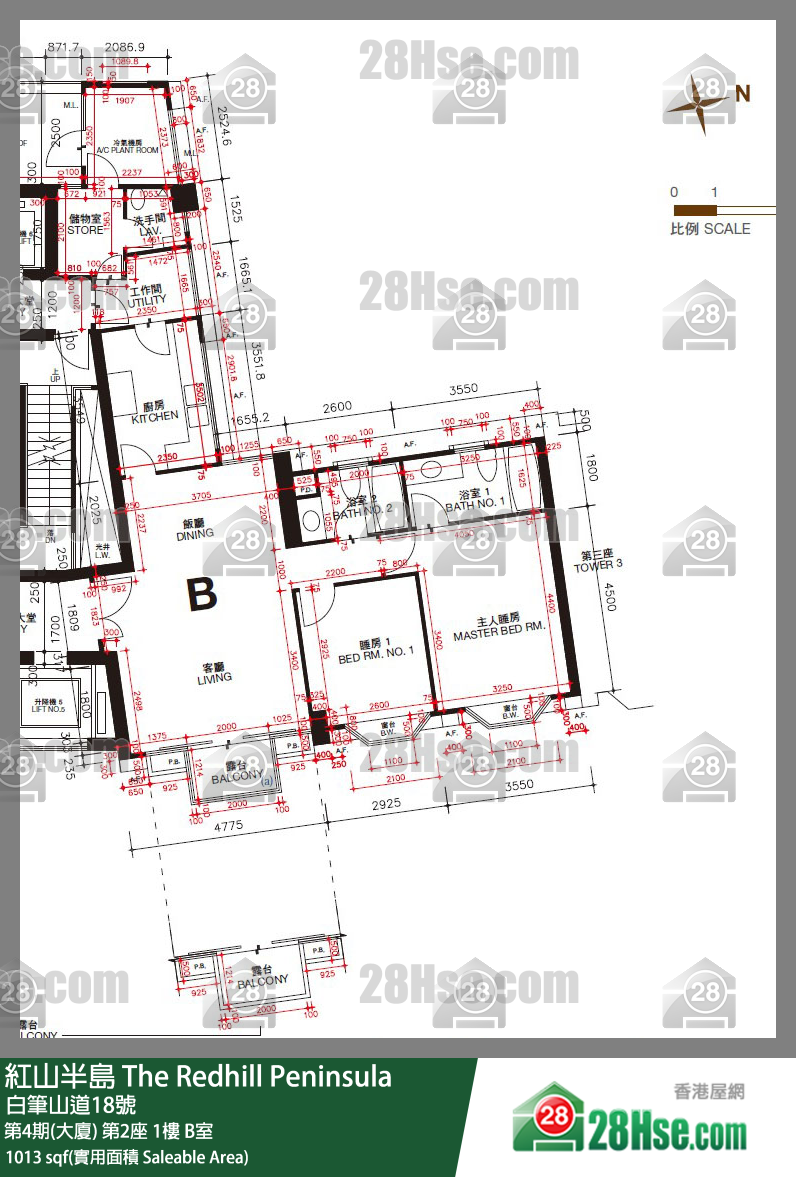 紅山半島 第4期(大廈)第2座1樓 B室 平面圖