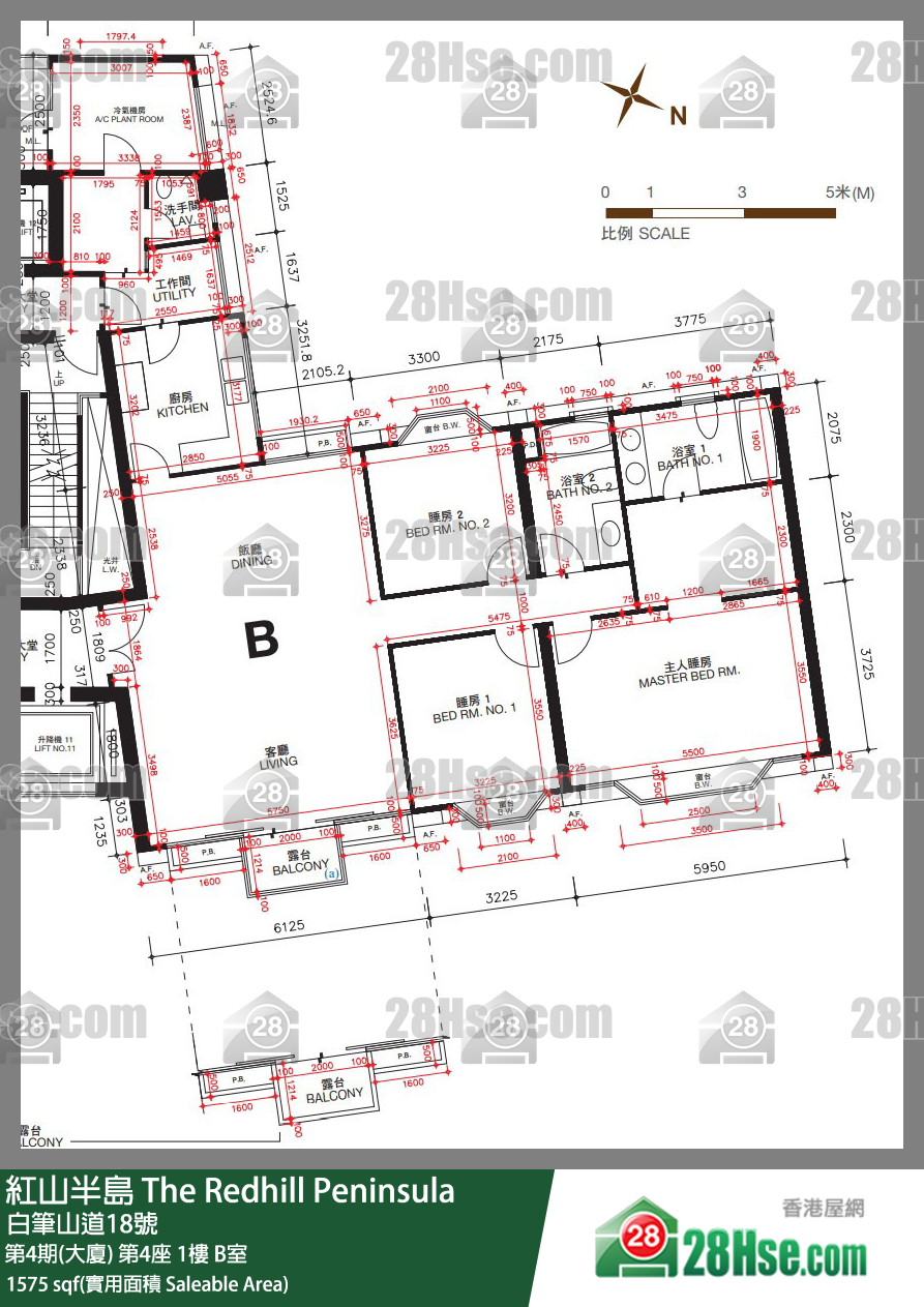 紅山半島 第4期(大廈)第4座1樓 B室 平面圖