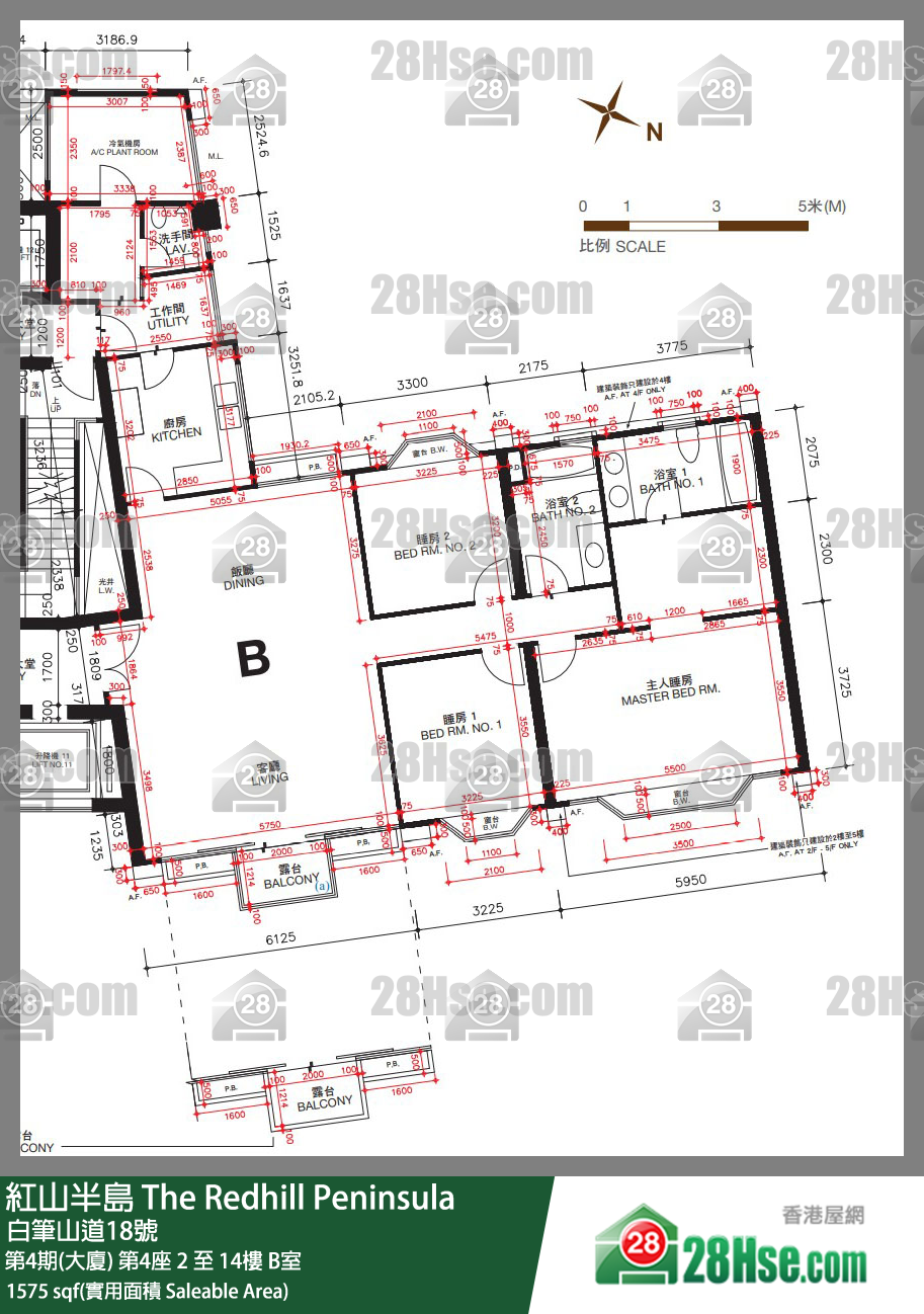 紅山半島 第4期(大廈) 第4座 14樓 B室 平面圖