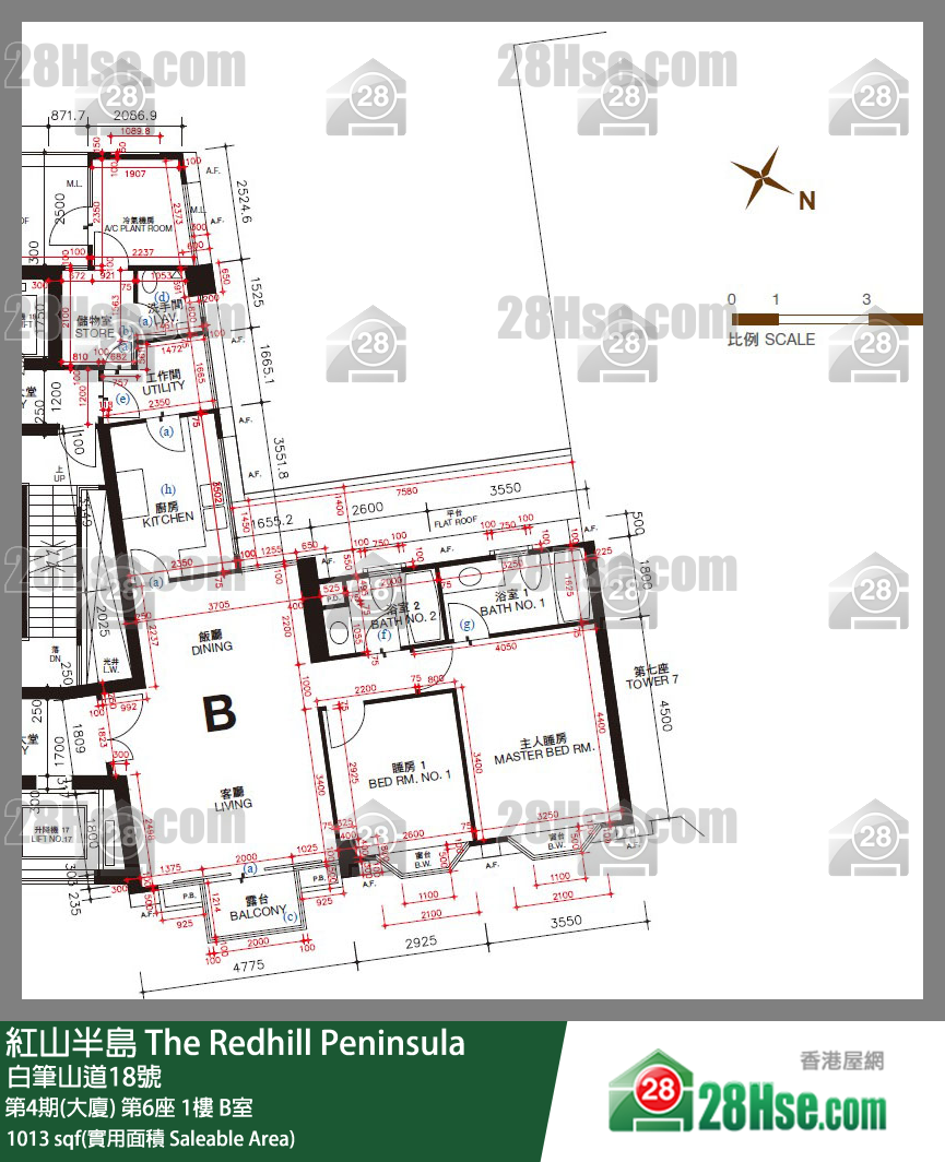 紅山半島 第4期(大廈)第6座1樓 B室 平面圖