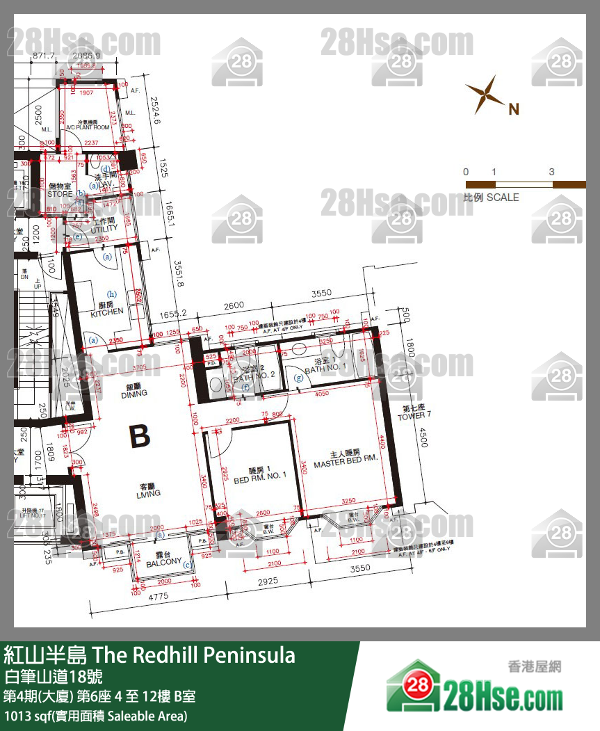 紅山半島 第4期(大廈)第6座10樓 B室 平面圖