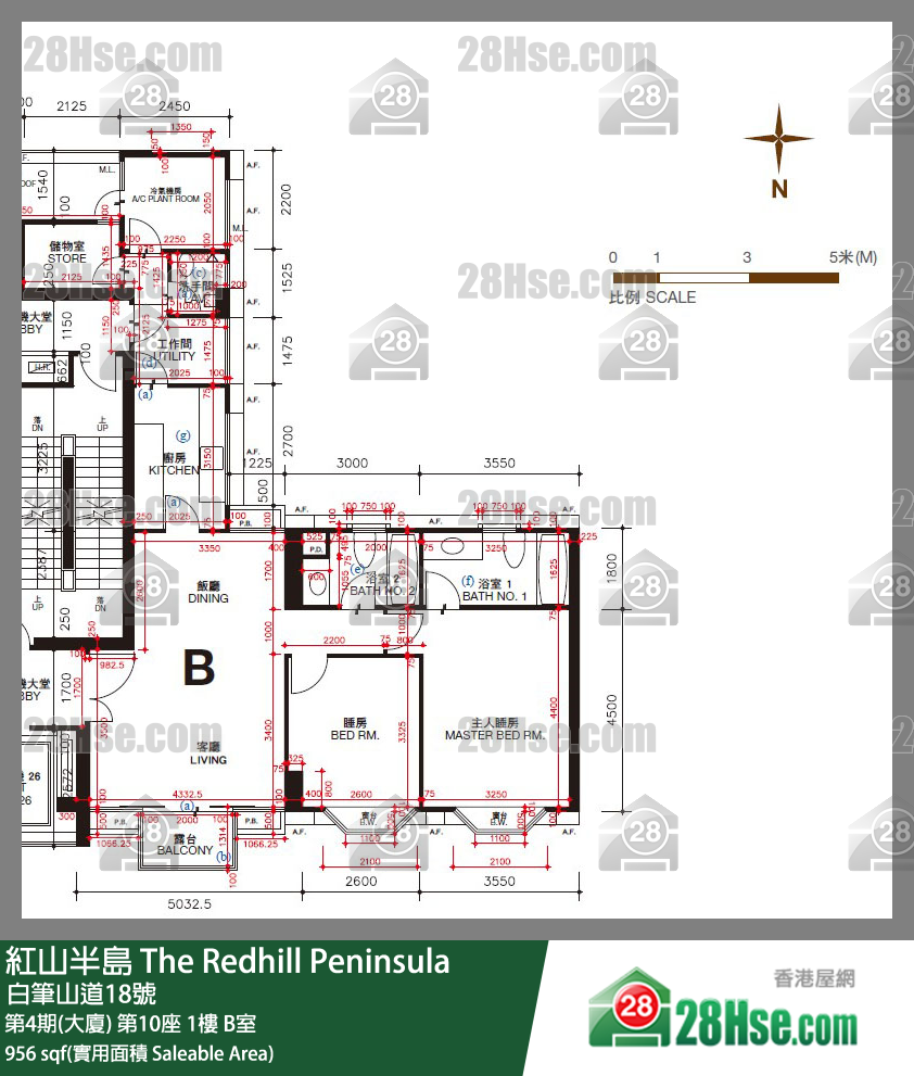 紅山半島 第4期(大廈) 第10座 1樓 B室 平面圖