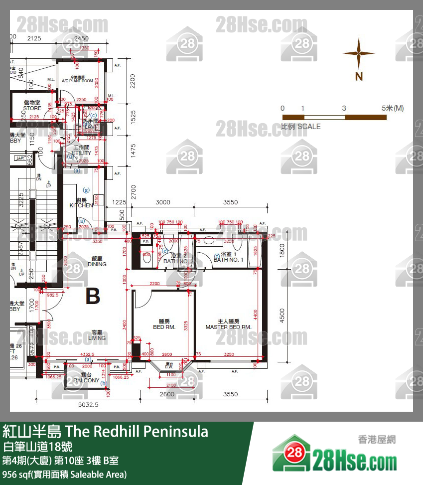 紅山半島 第4期(大廈) 第10座 3樓 B室 平面圖