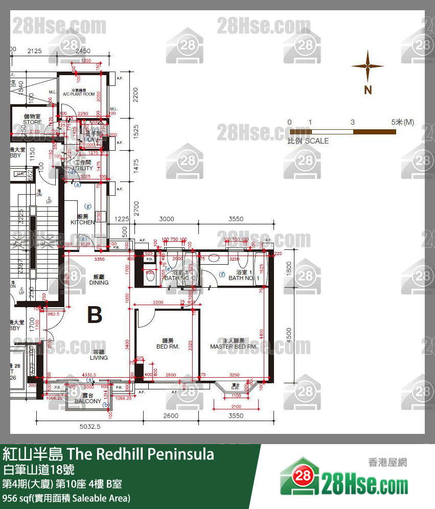 紅山半島 第4期(大廈) 第10座 4樓 B室 平面圖