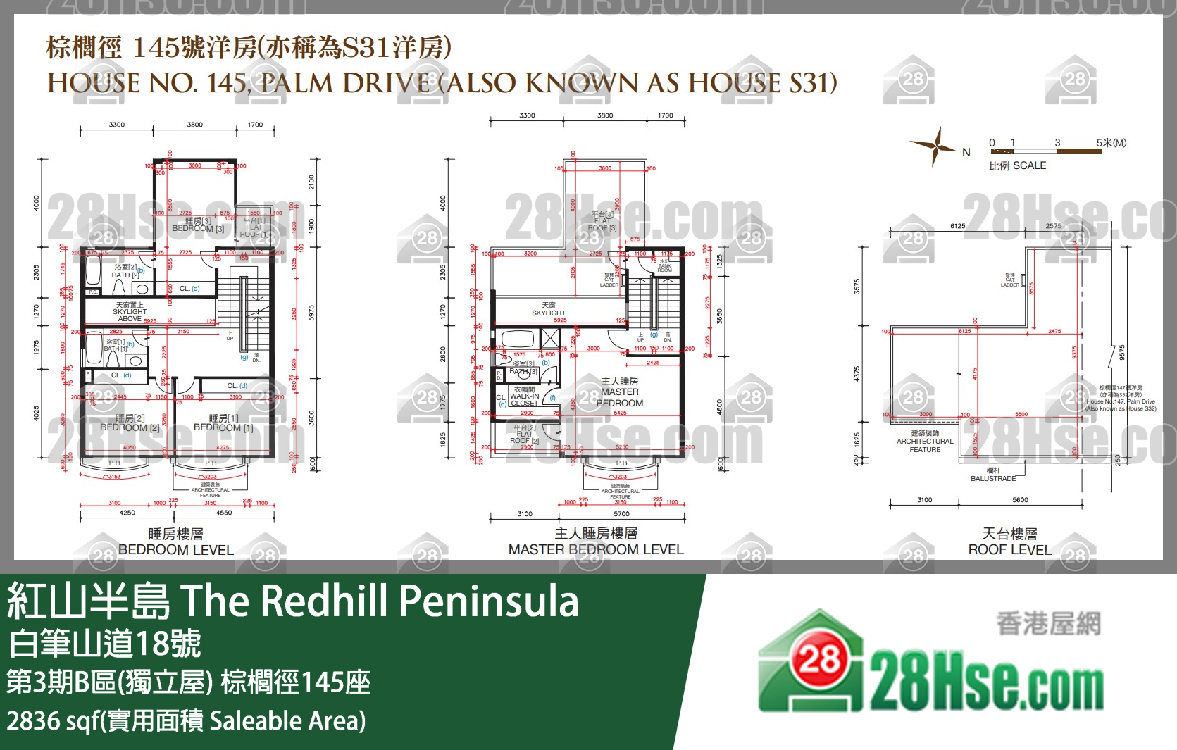 紅山半島 第3期B區(獨立屋) 棕櫚徑145座 平面圖