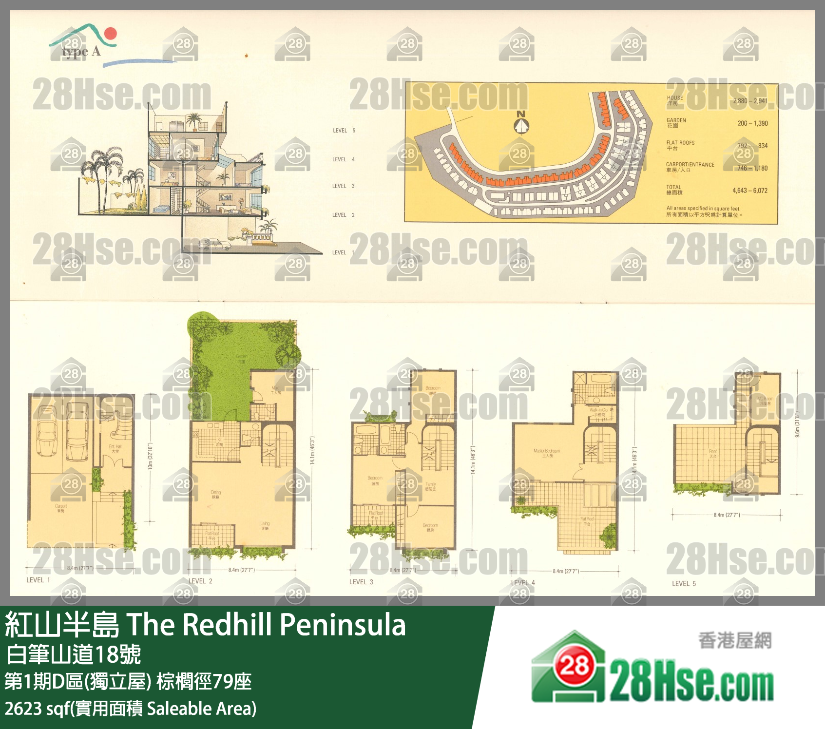 紅山半島 第1期D區(獨立屋)棕櫚徑79座 平面圖