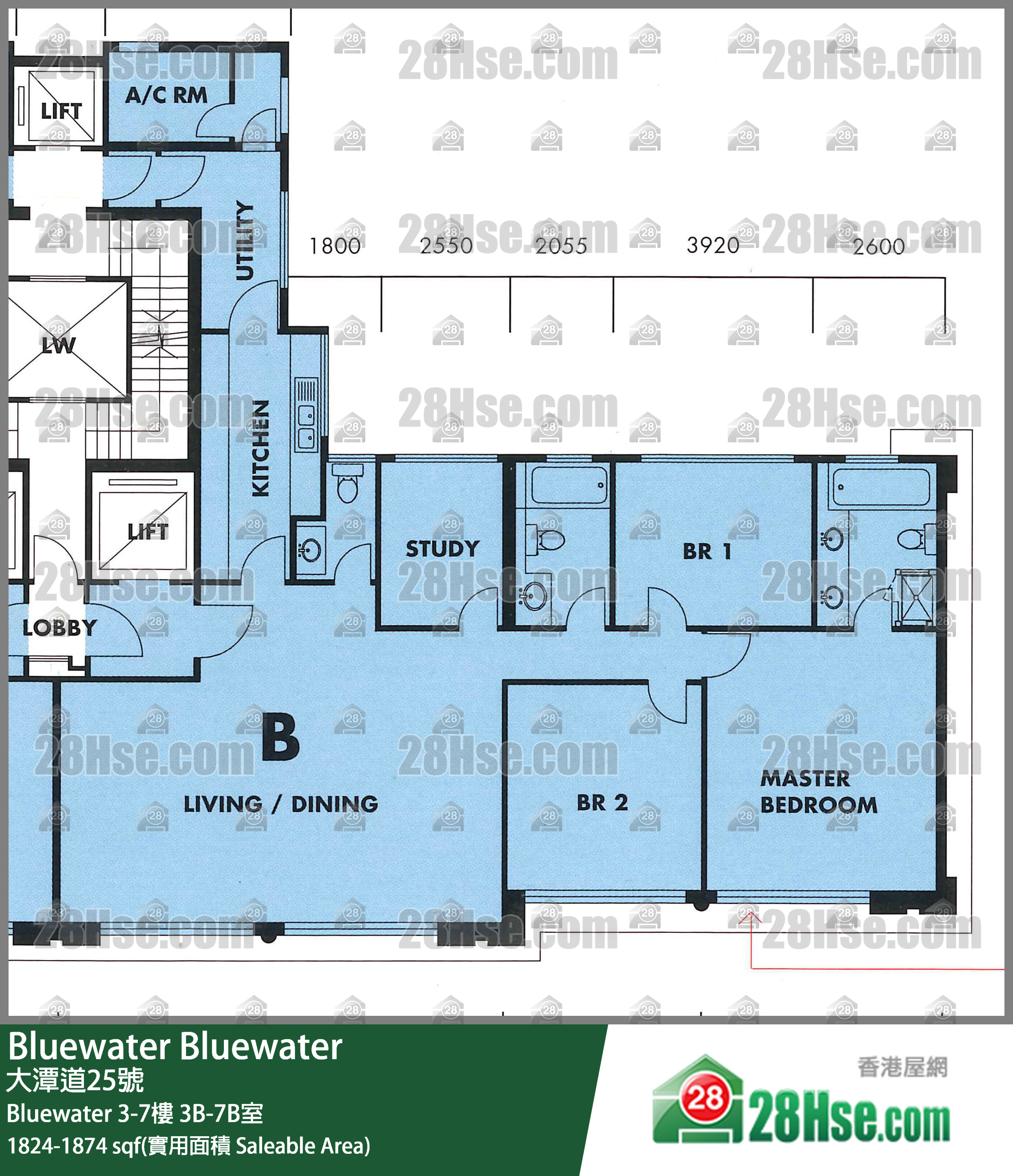Bluewater Bluewater 5楼 5B室 平面图