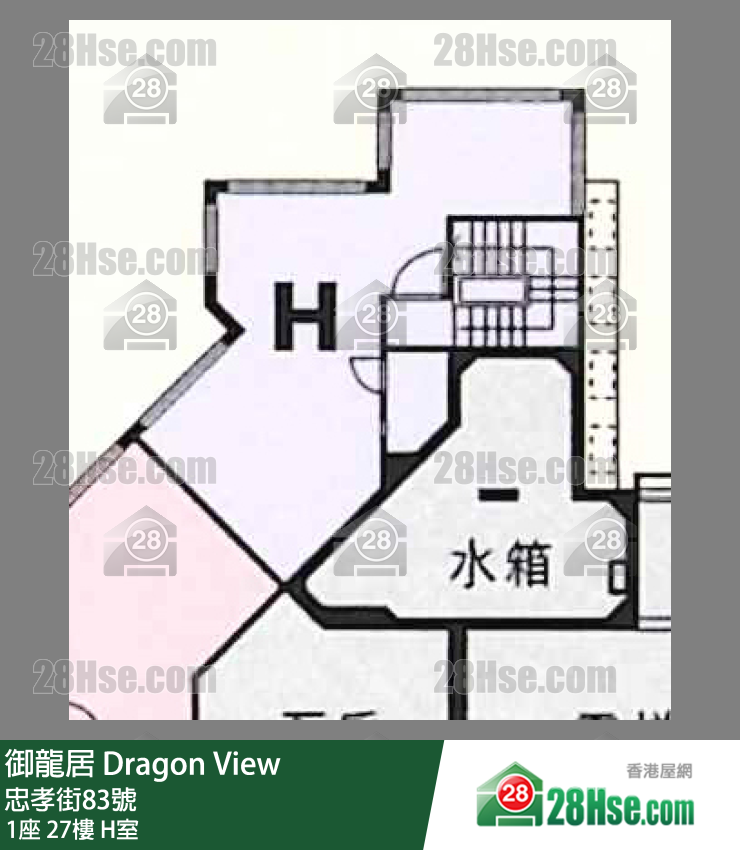 御龙居 1座26楼 H室 平面图