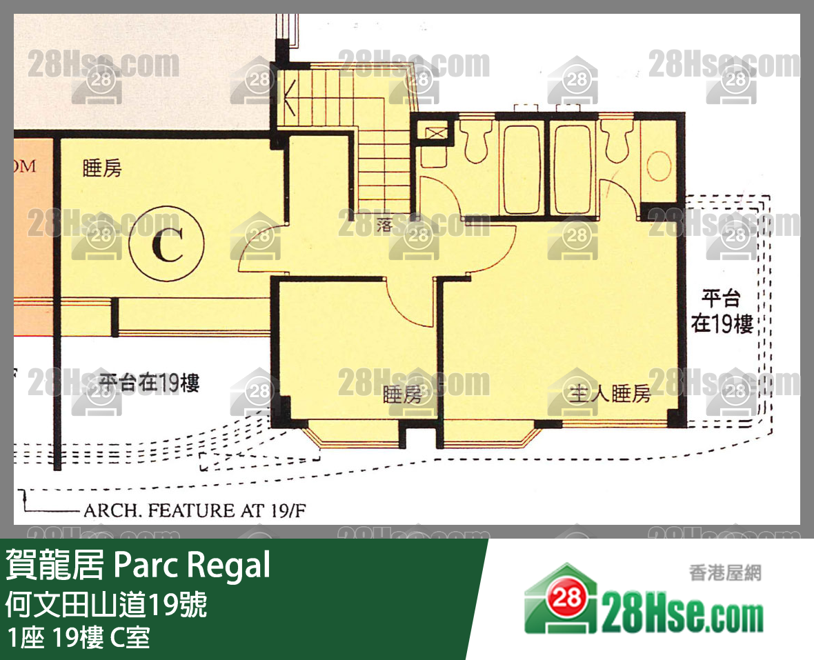賀龍居 1座19樓 C室 平面圖