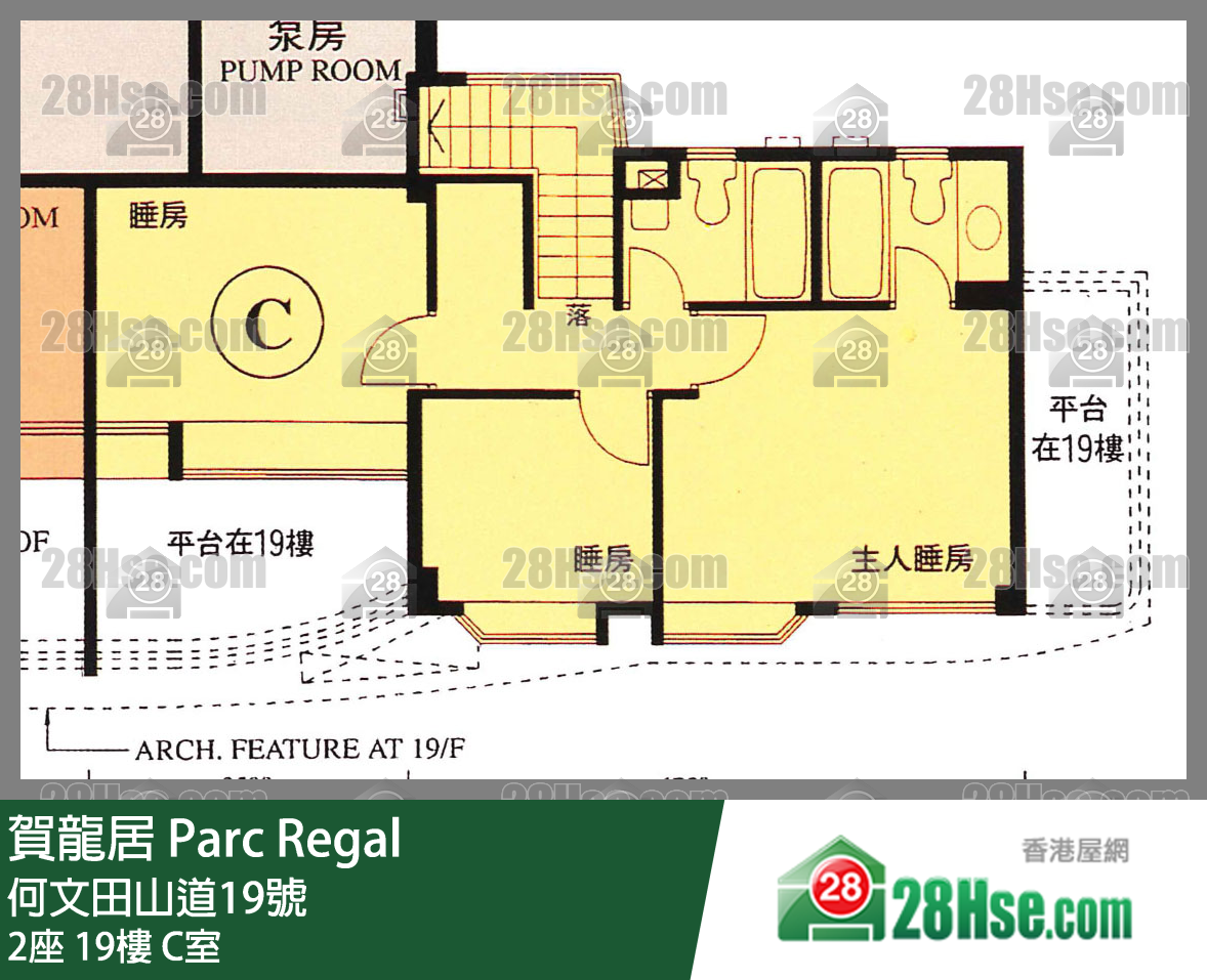 賀龍居 2座19樓 C室 平面圖