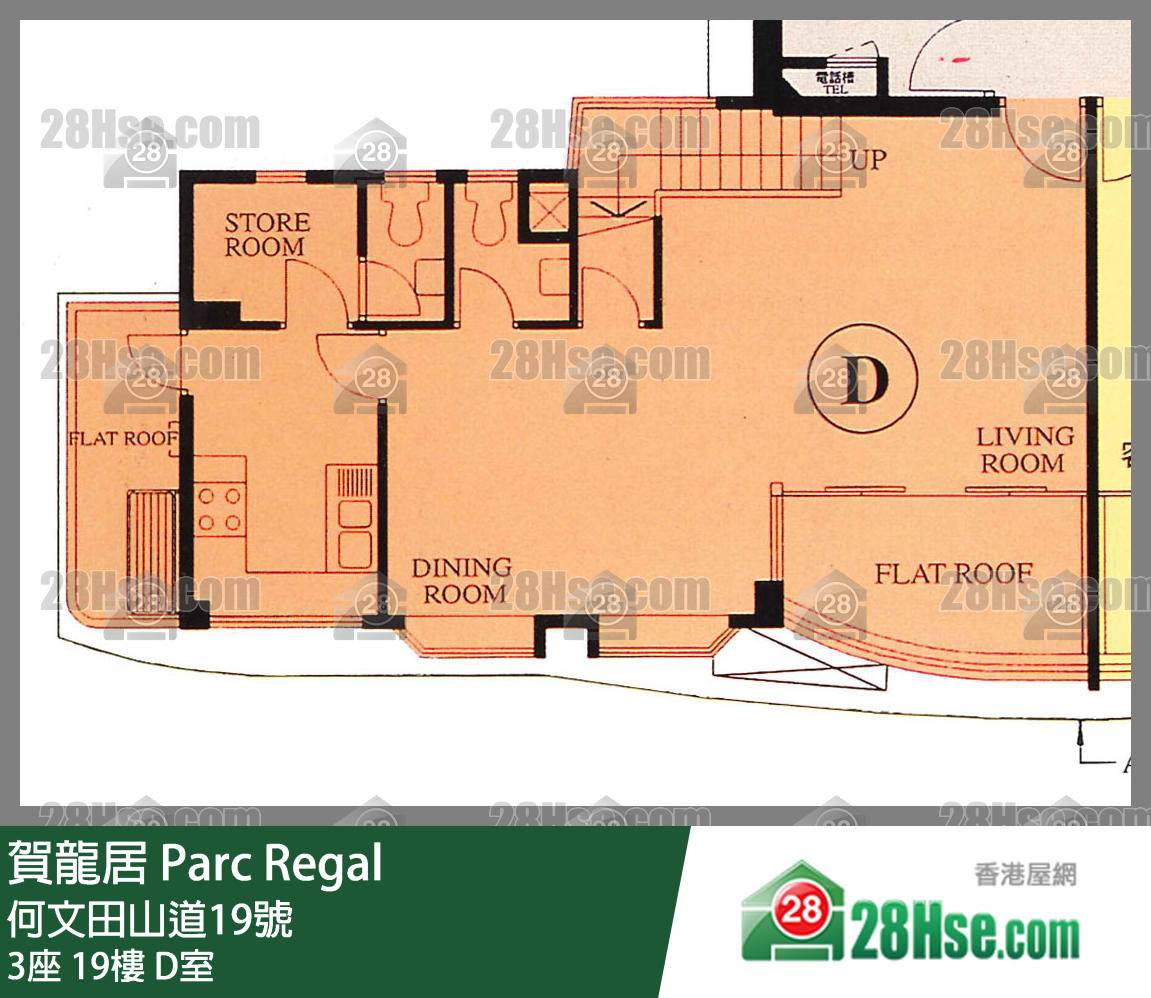 贺龙居 3座 19楼 D室 平面图