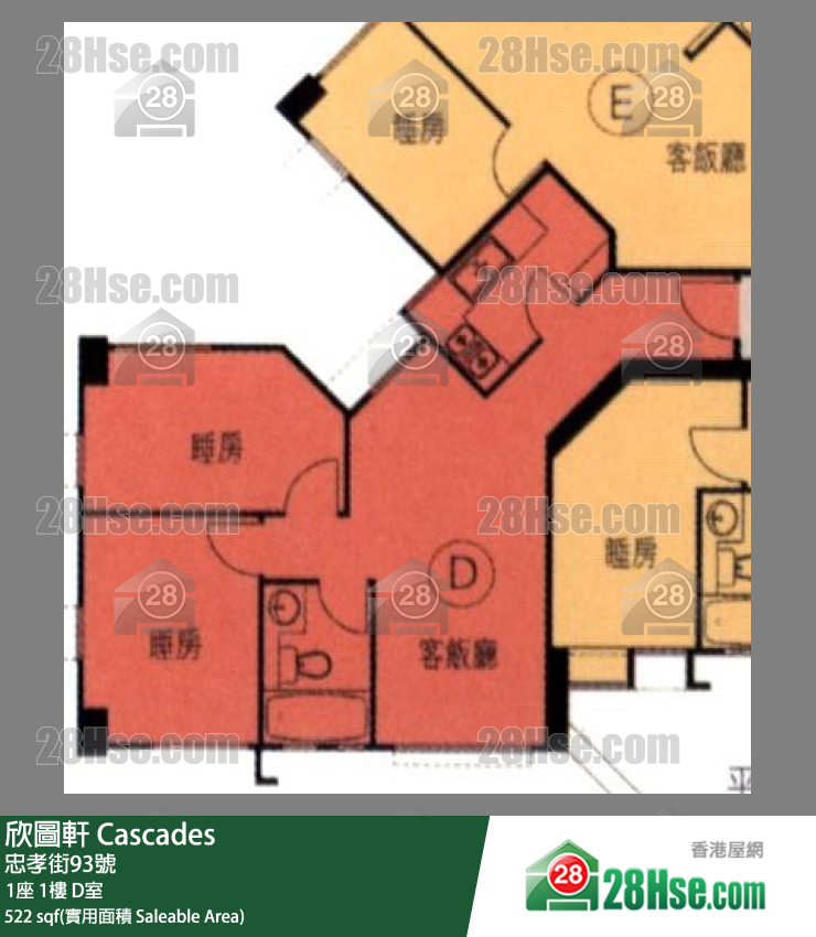 欣圖軒 1座1樓 D室 平面圖