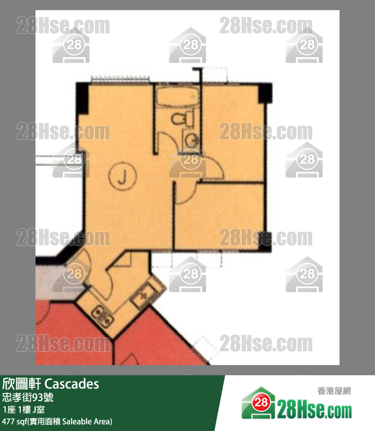 欣圖軒 1座1樓 J室 平面圖