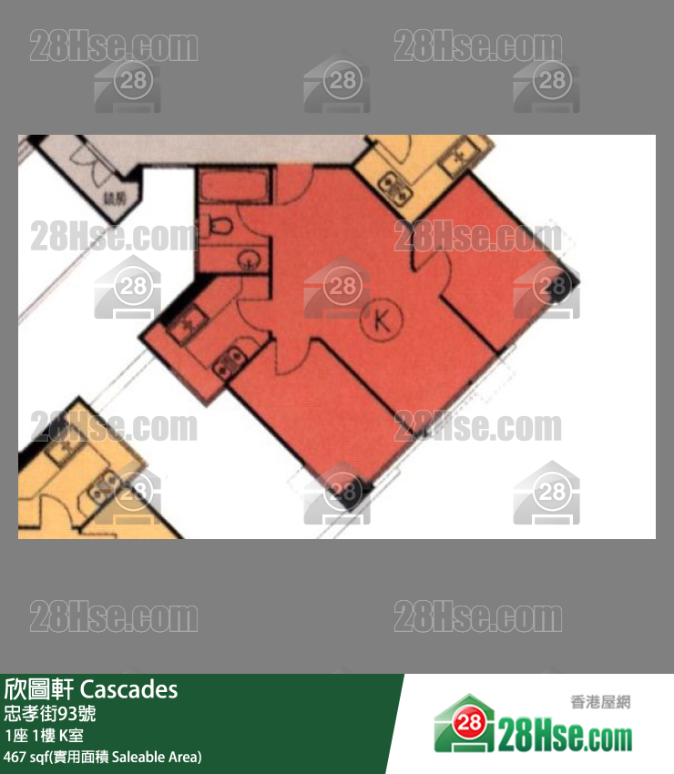 欣圖軒 1座1樓 K室 平面圖