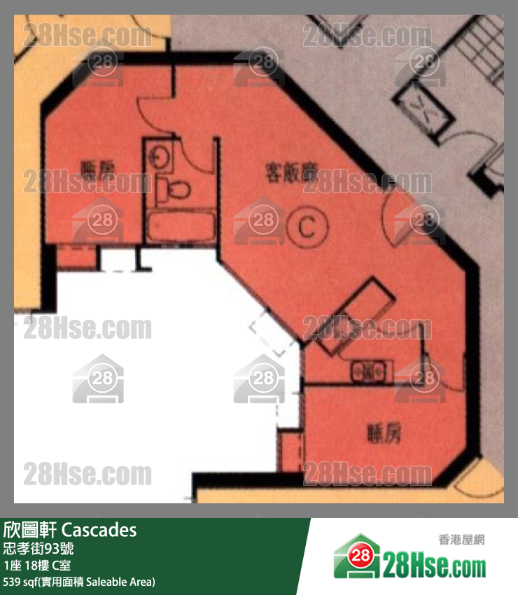 欣圖軒 1座18樓 C室 平面圖