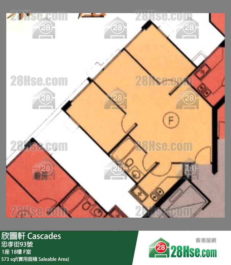欣圖軒 1座18樓 F室 平面圖
