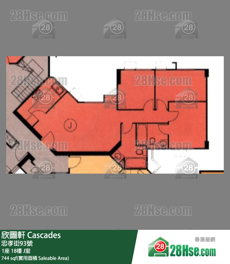 欣圖軒 1座 18樓 J室 平面圖
