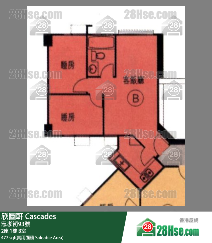 欣圖軒 2座1樓 B室 平面圖