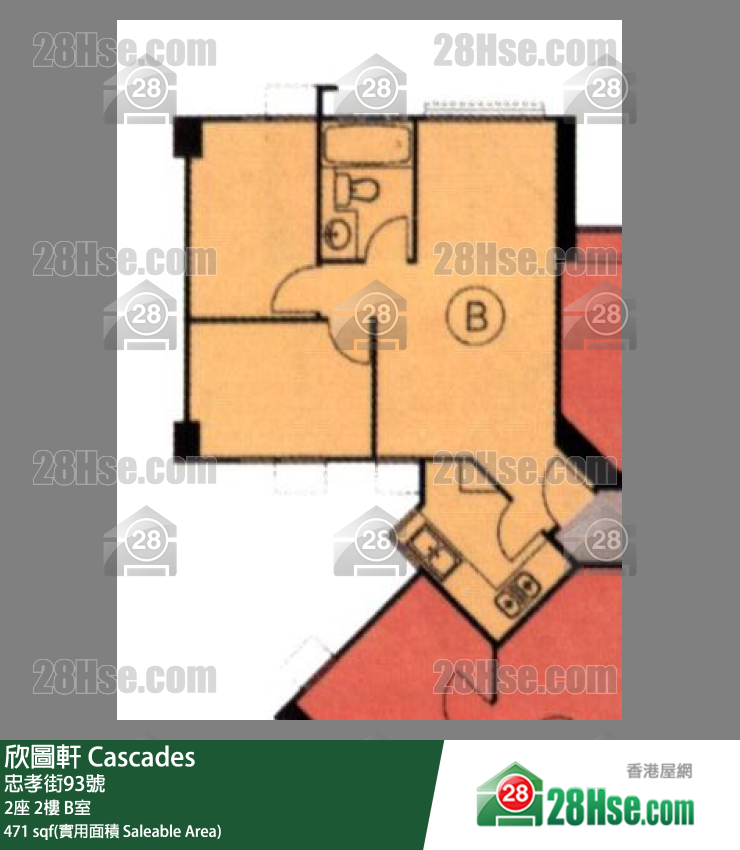 欣圖軒 2座2樓 B室 平面圖