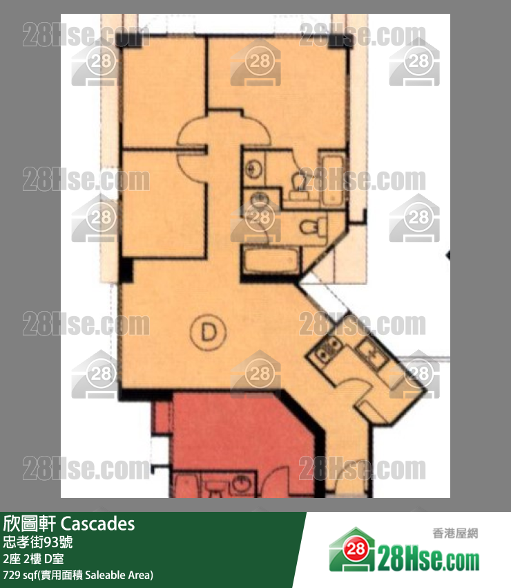 欣图轩 2座 2楼 D室 平面图