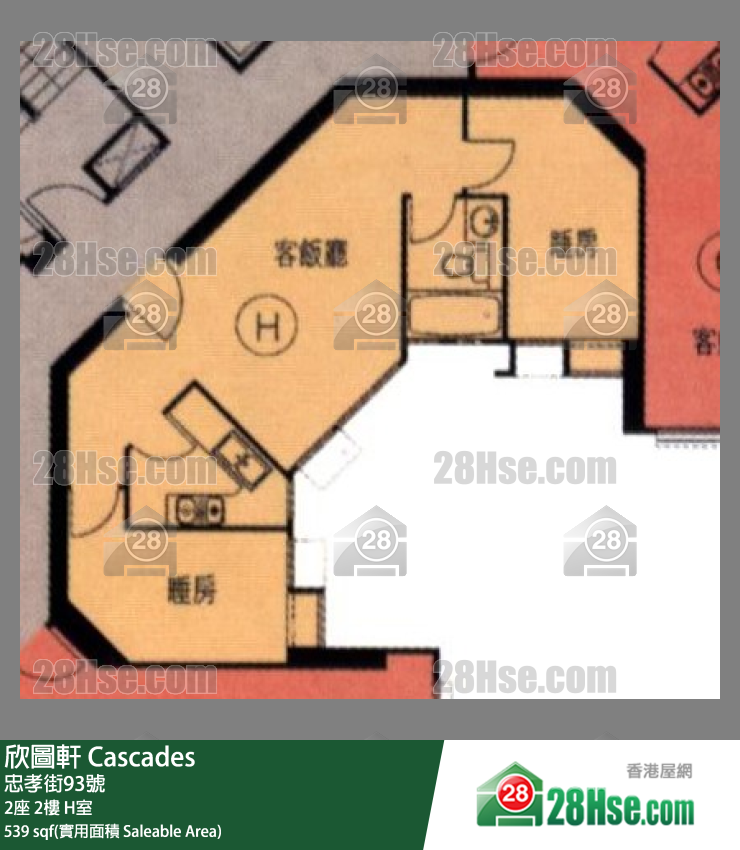 欣圖軒 2座2樓 H室 平面圖